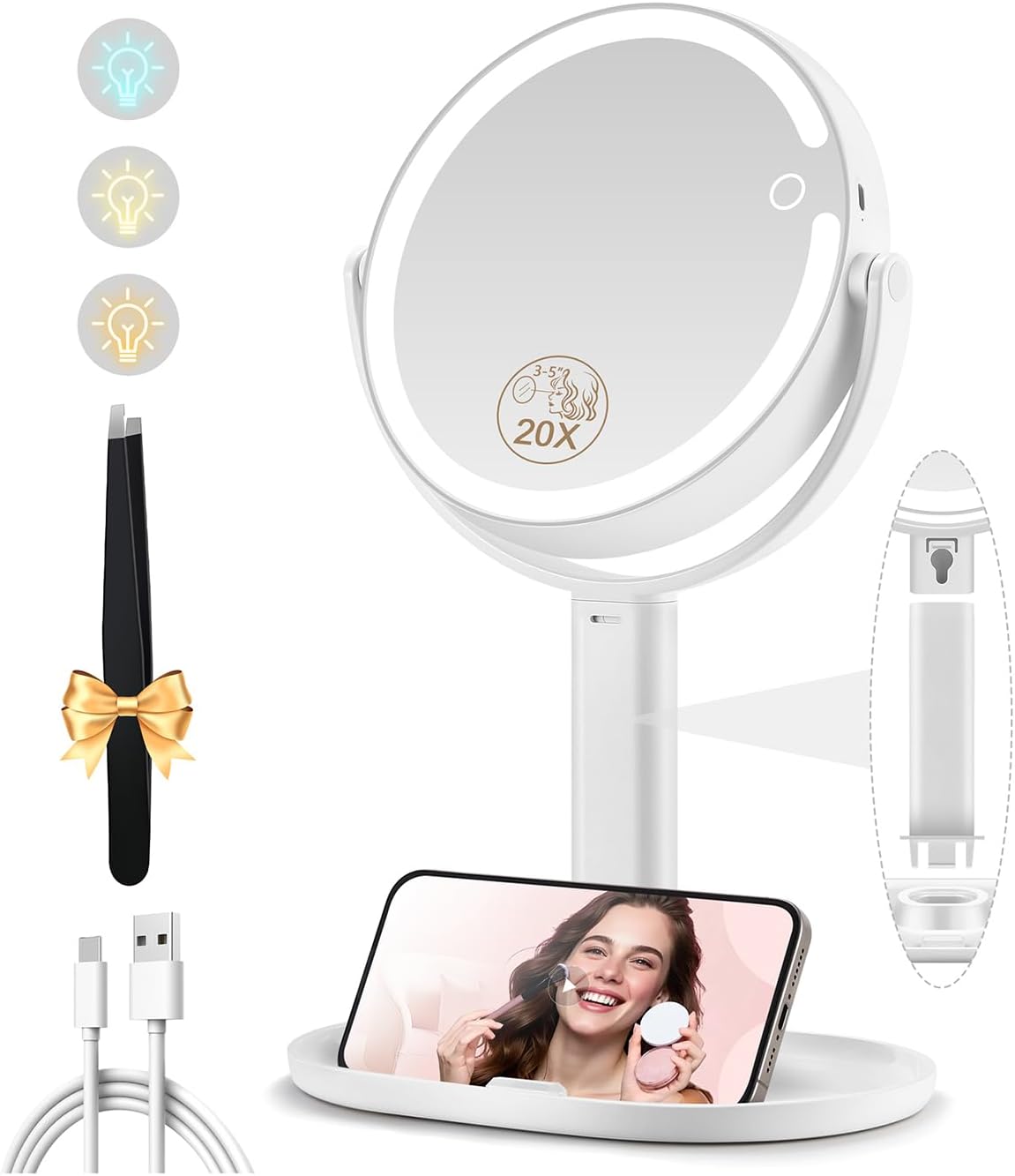 20x Magnifying Led Mirror