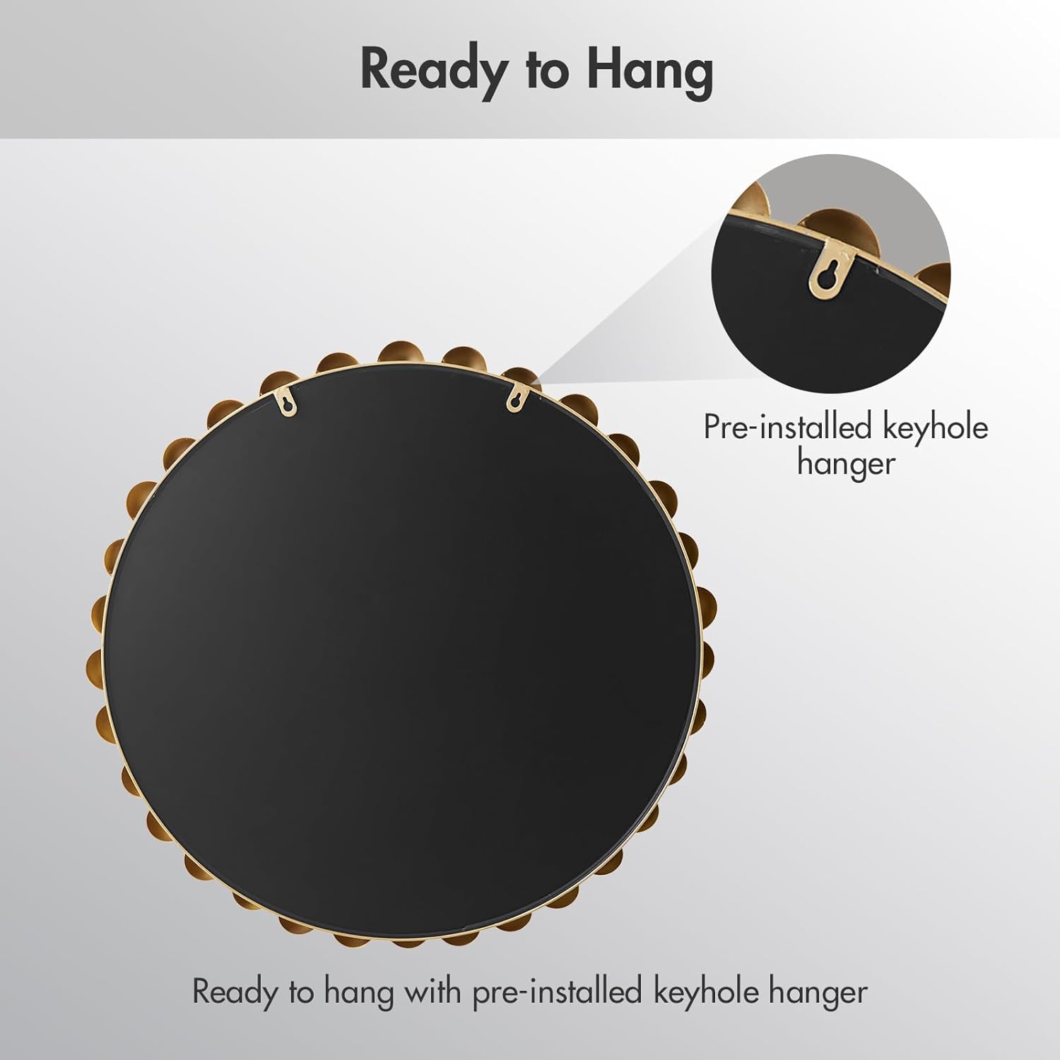 27-inch Gold Beaded Mirror