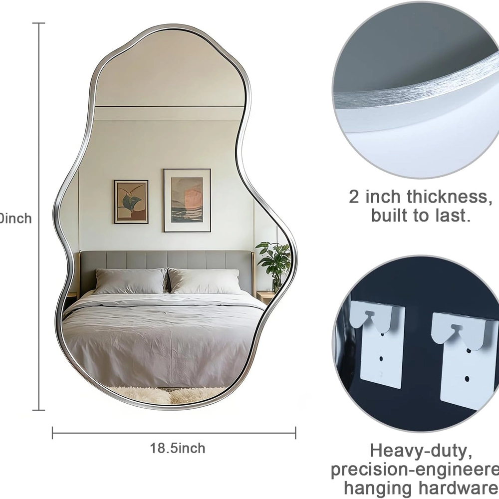 Abstract Silver Wall Mirror