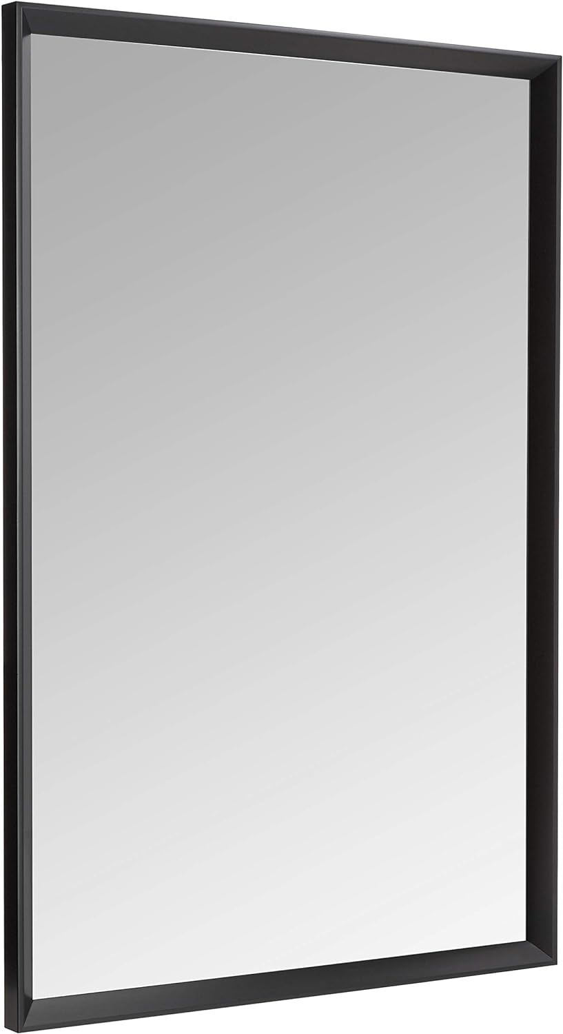 Black Trim Rectangular Wall Mirror 24x36 Inch