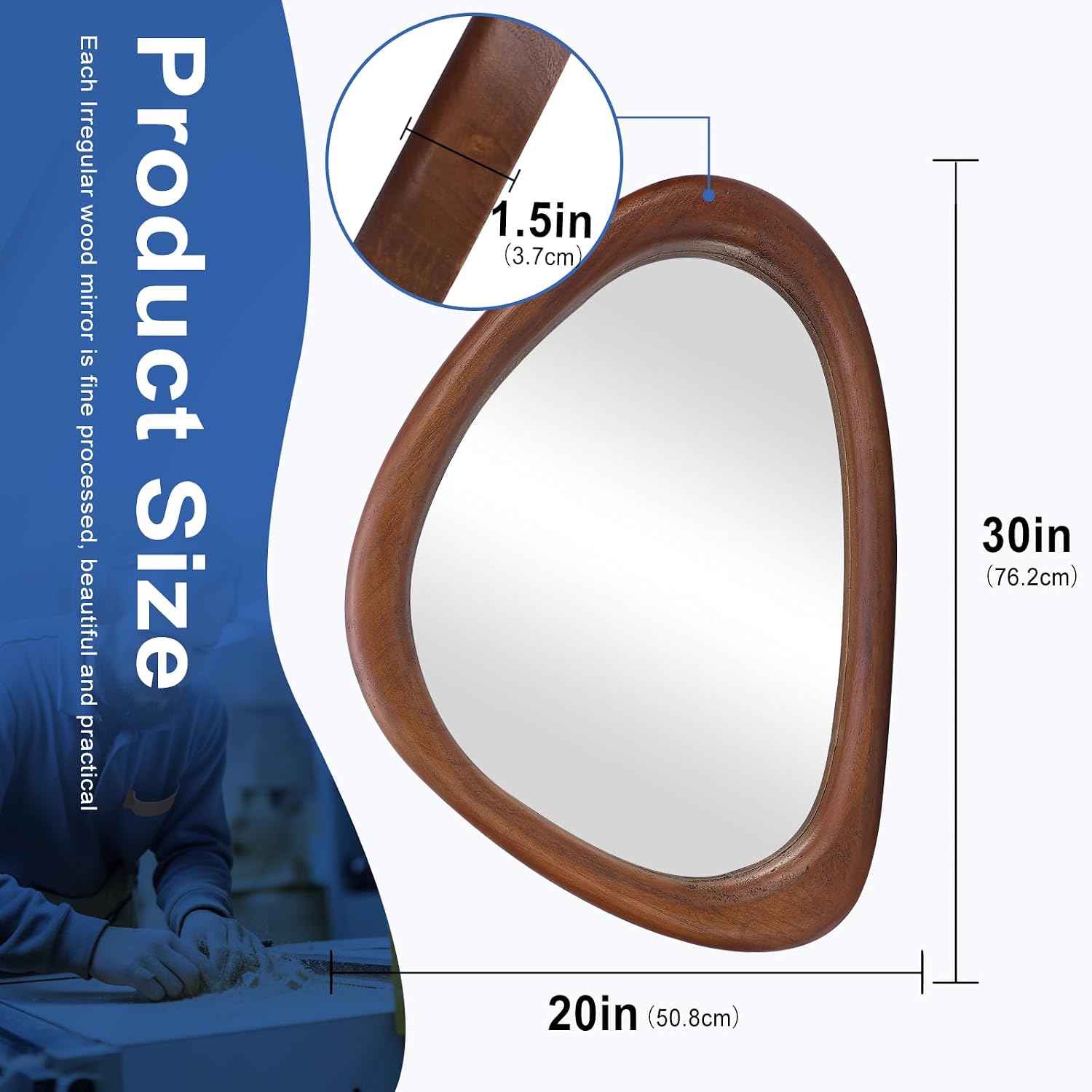 Black Walnut Irregular Mirror