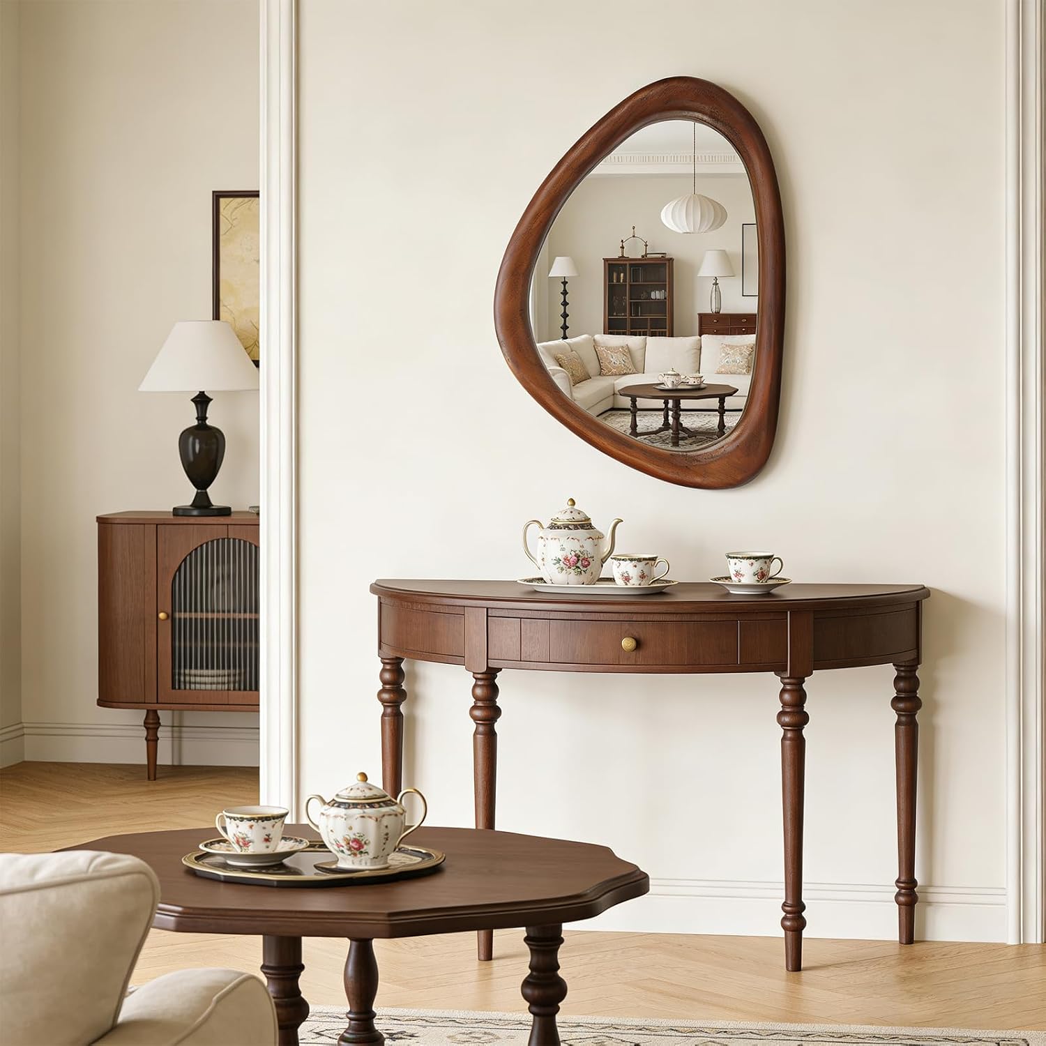 Black Walnut Irregular Mirror