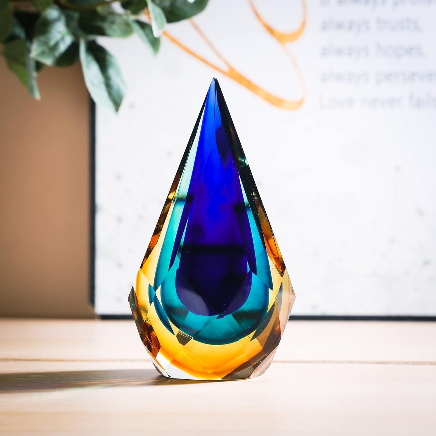 Blue Clear Glass Sculpture