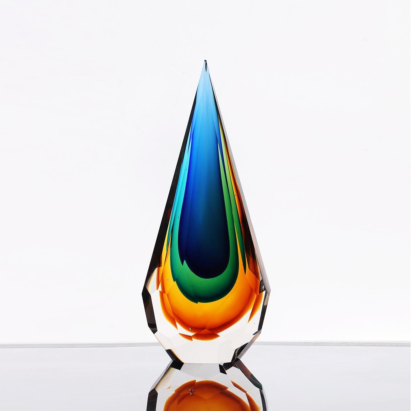 Blue Clear Glass Sculpture