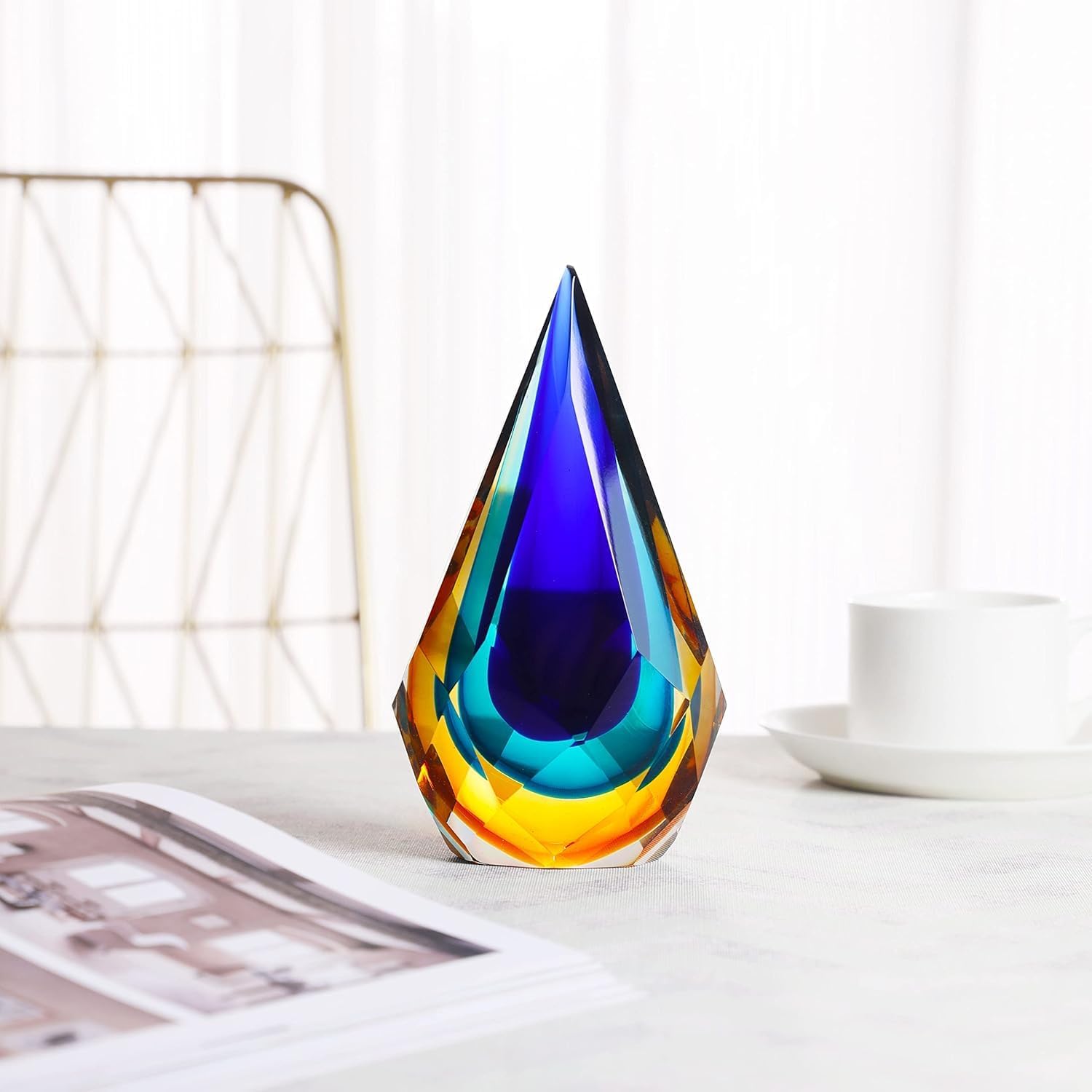 Blue Clear Glass Sculpture