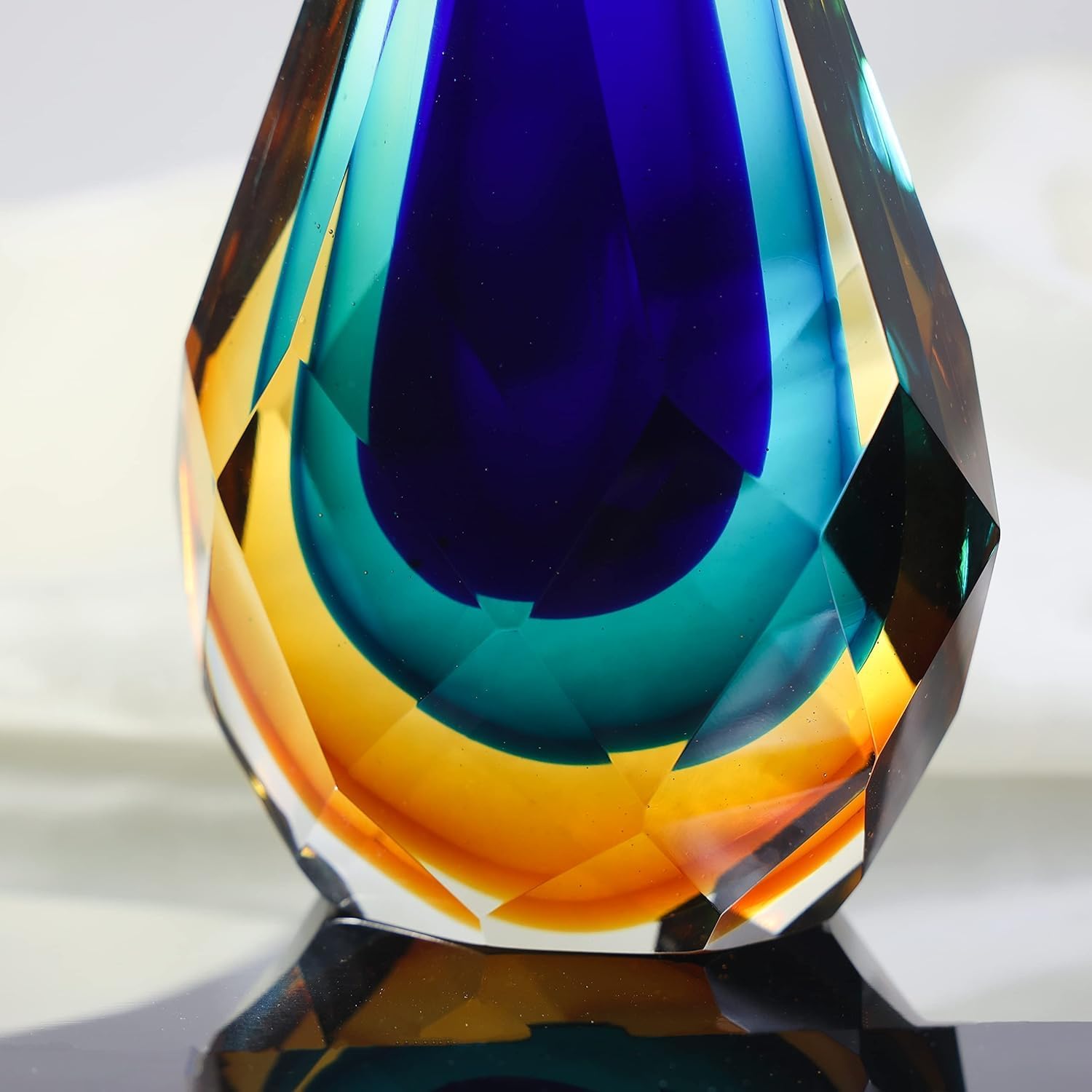Blue Clear Glass Sculpture