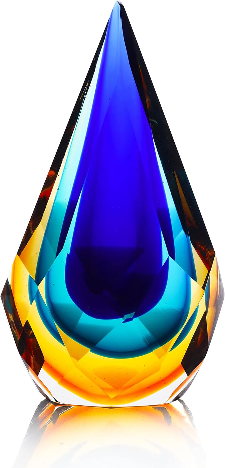 Blue Clear Glass Sculpture