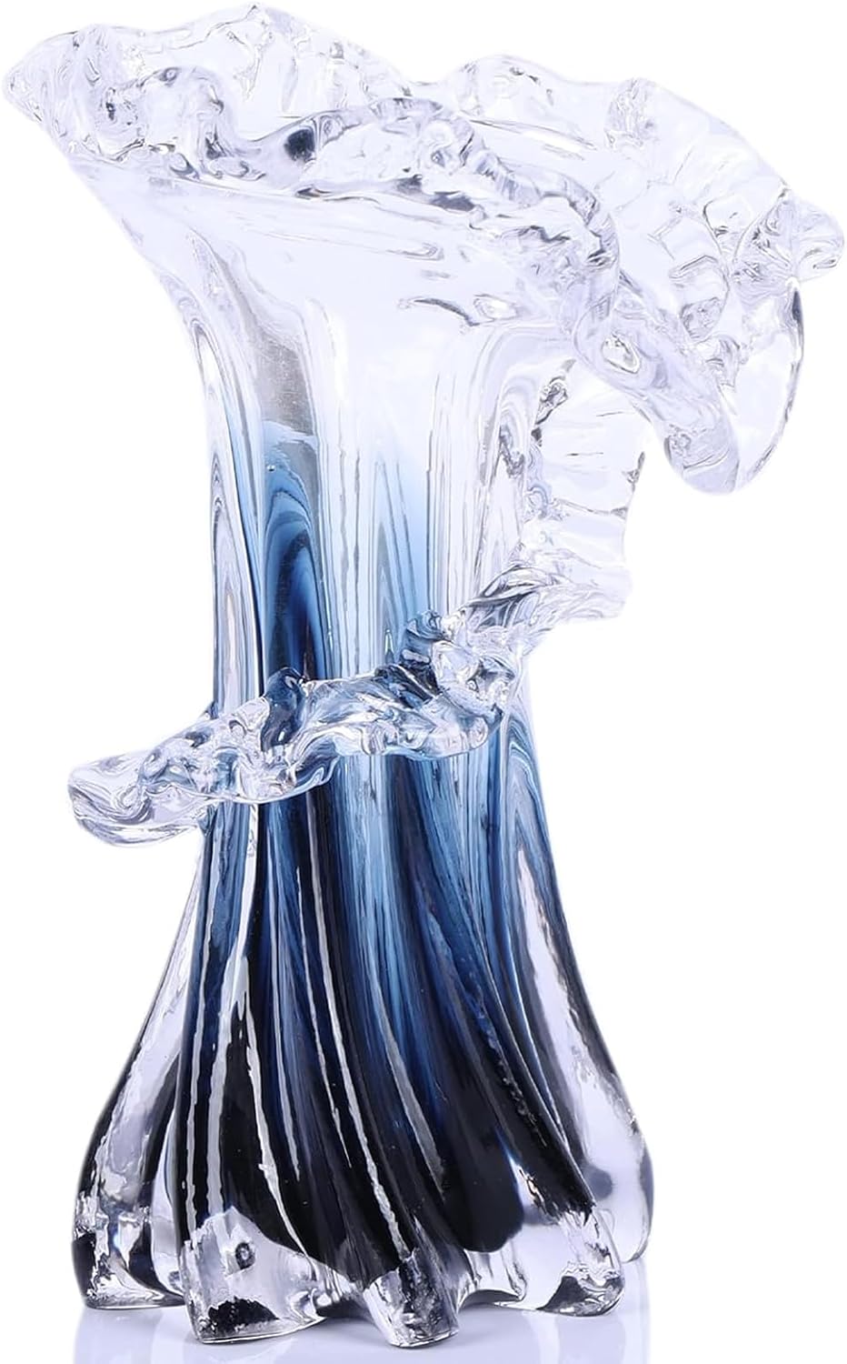 Blue Wave Glass Vase