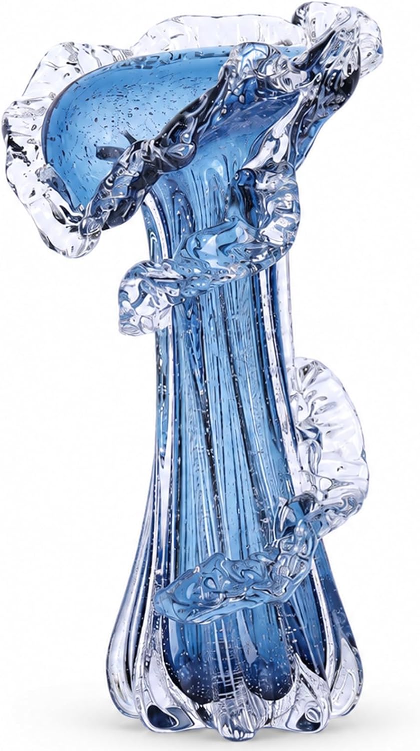 Blue Wave Glass Vase