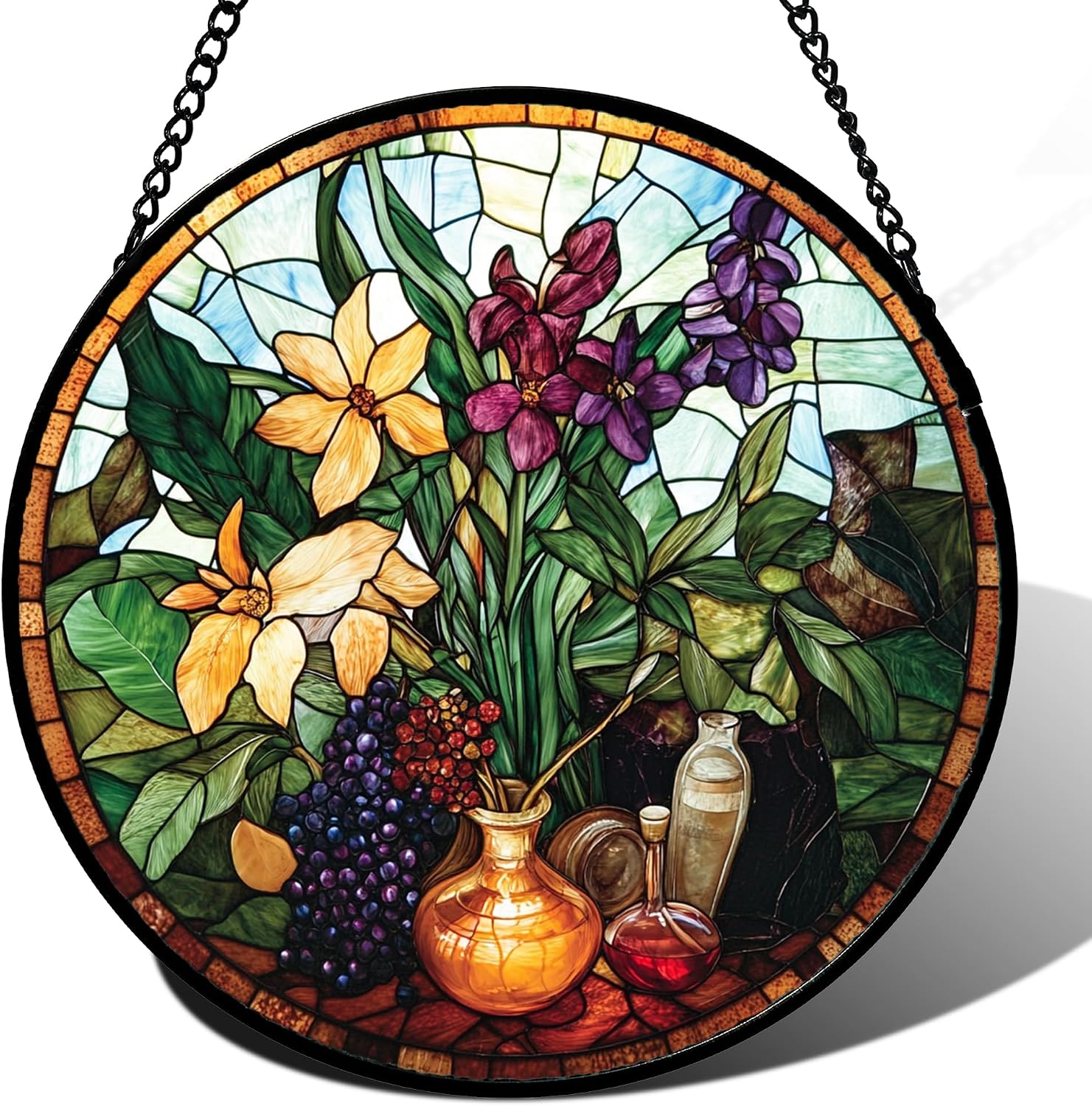 Cactus Stained Glass Suncatcher