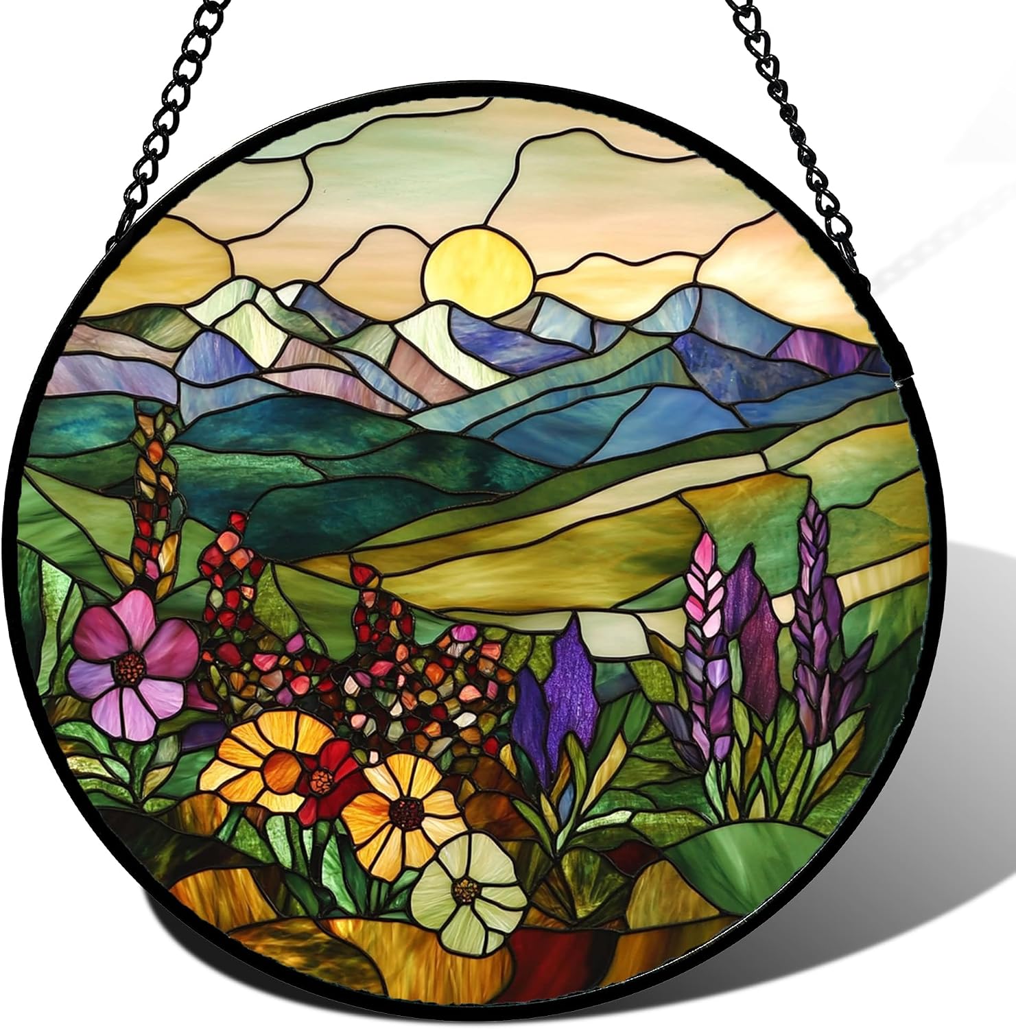 Cactus Stained Glass Suncatcher