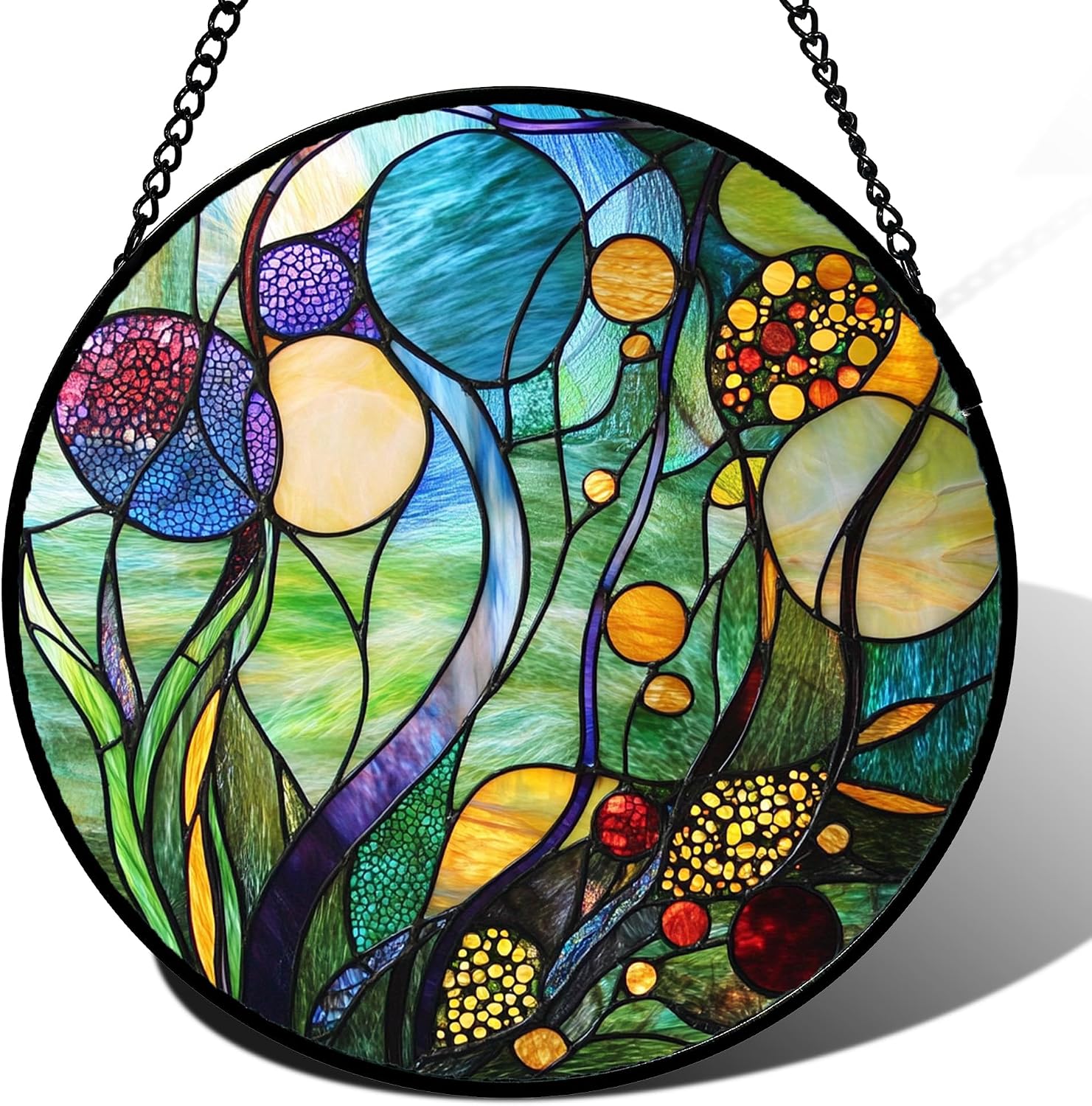 Cactus Stained Glass Suncatcher