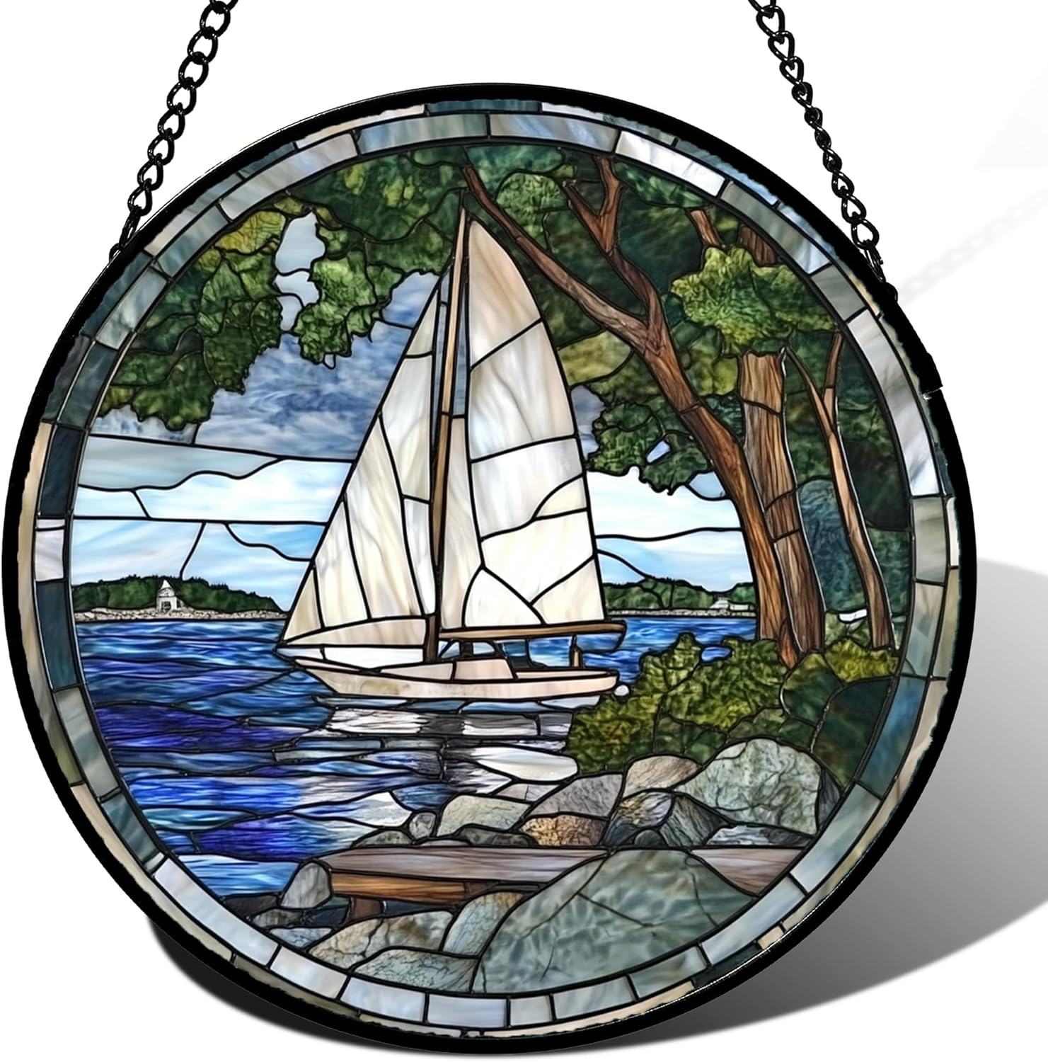 Cactus Stained Glass Suncatcher
