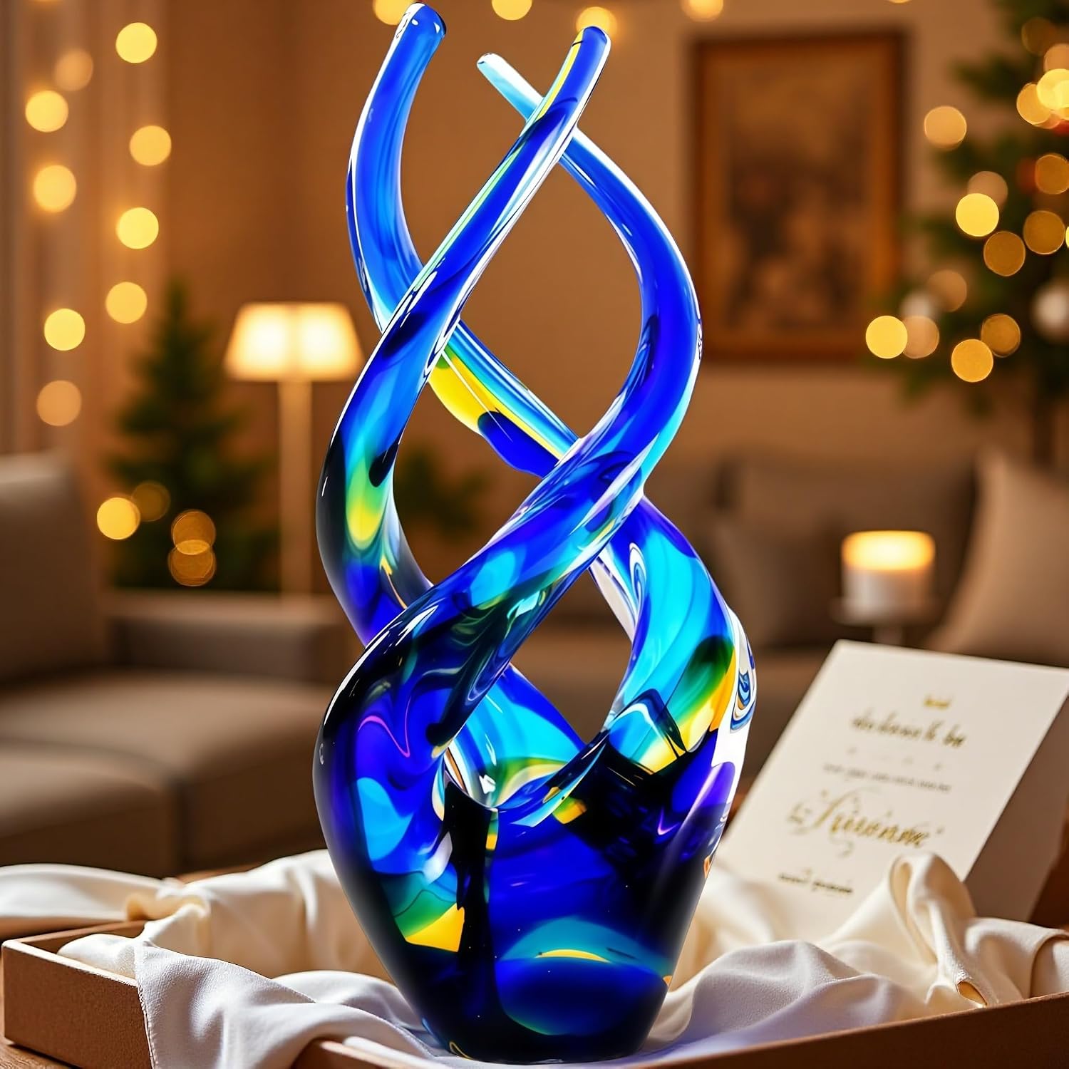 Cobalt Blue Glass Sculpture