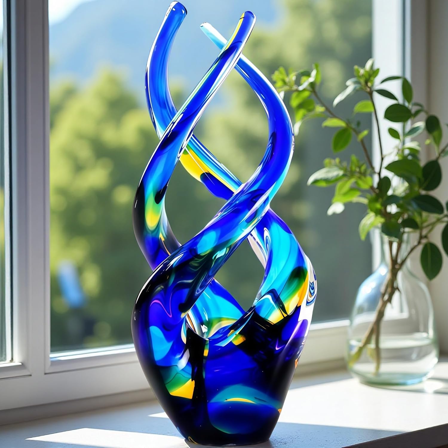 Cobalt Blue Glass Sculpture