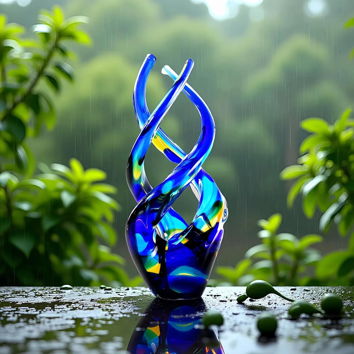 Cobalt Blue Glass Sculpture