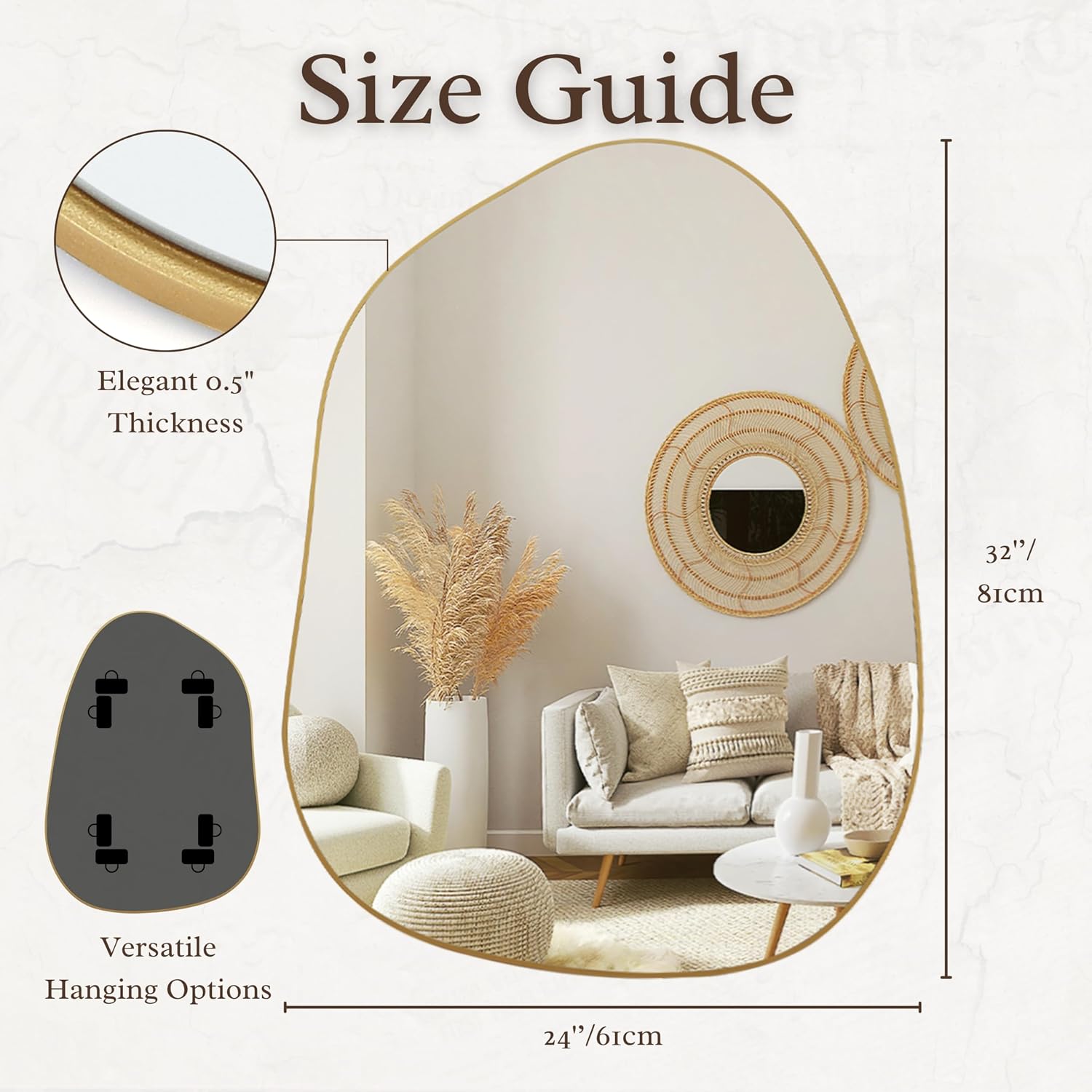 Gold Irregular Asymmetrical