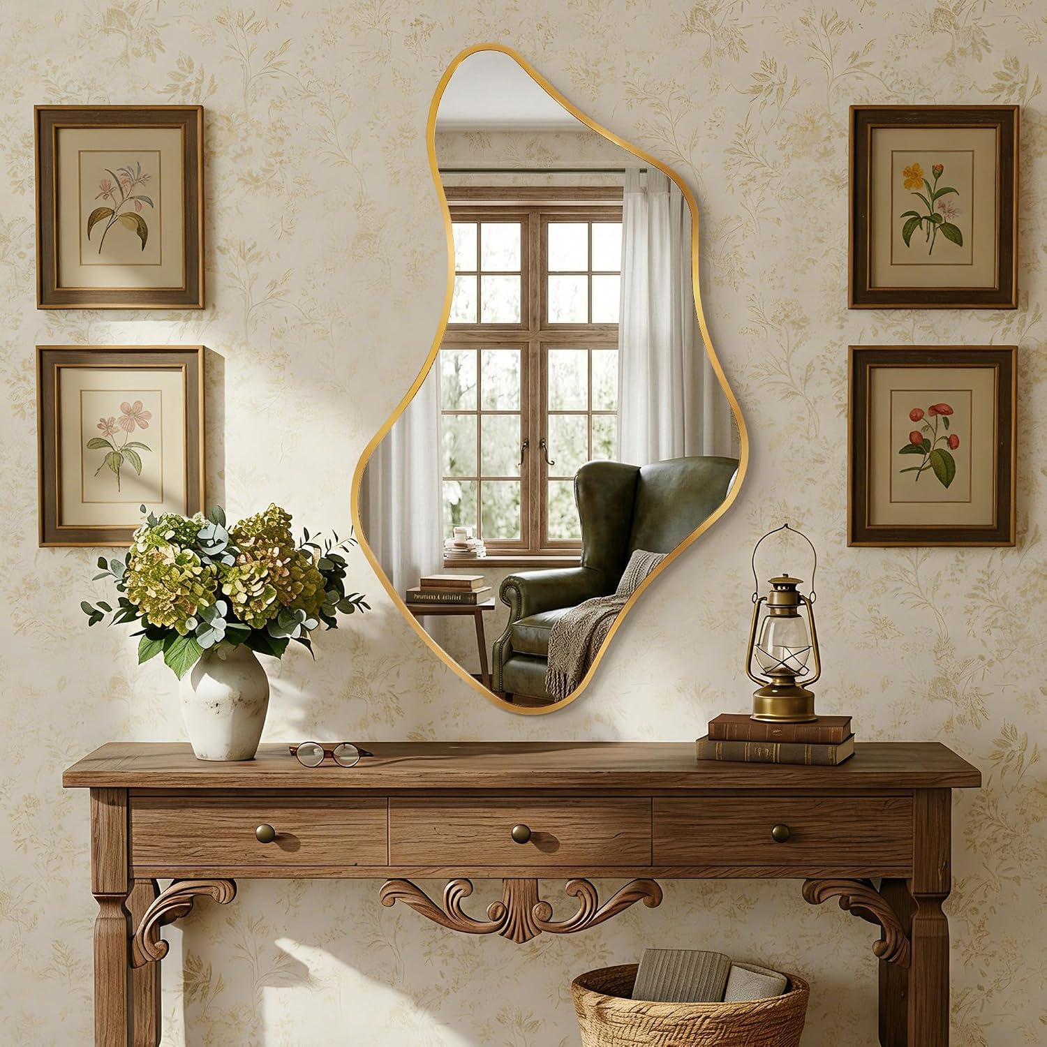 Gold Irregular Wall Mirror