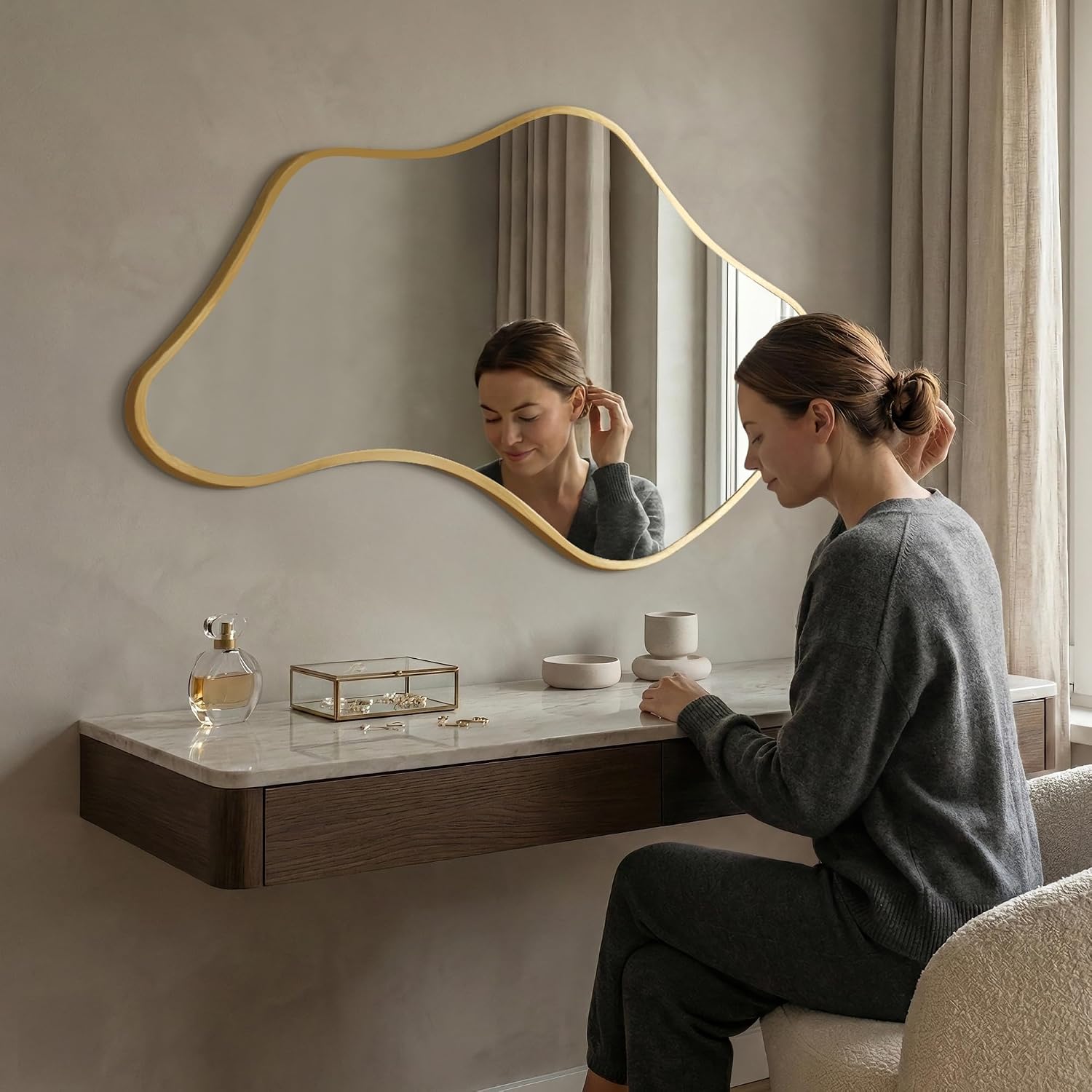 Gold Irregular Wall Mirror