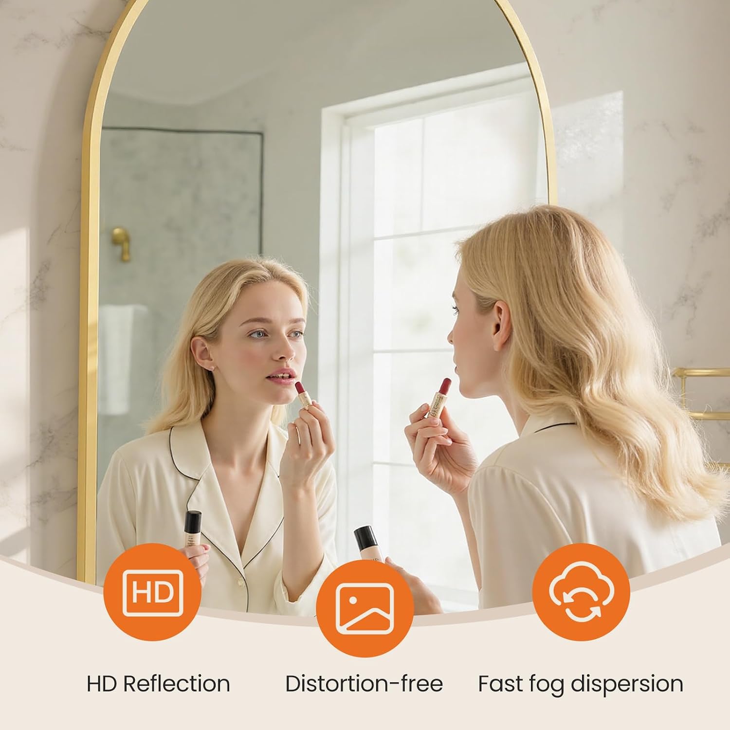 Gold Metal Arched Mirror