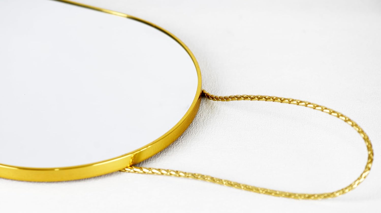 Gold Oval Wall Mirror with Chain