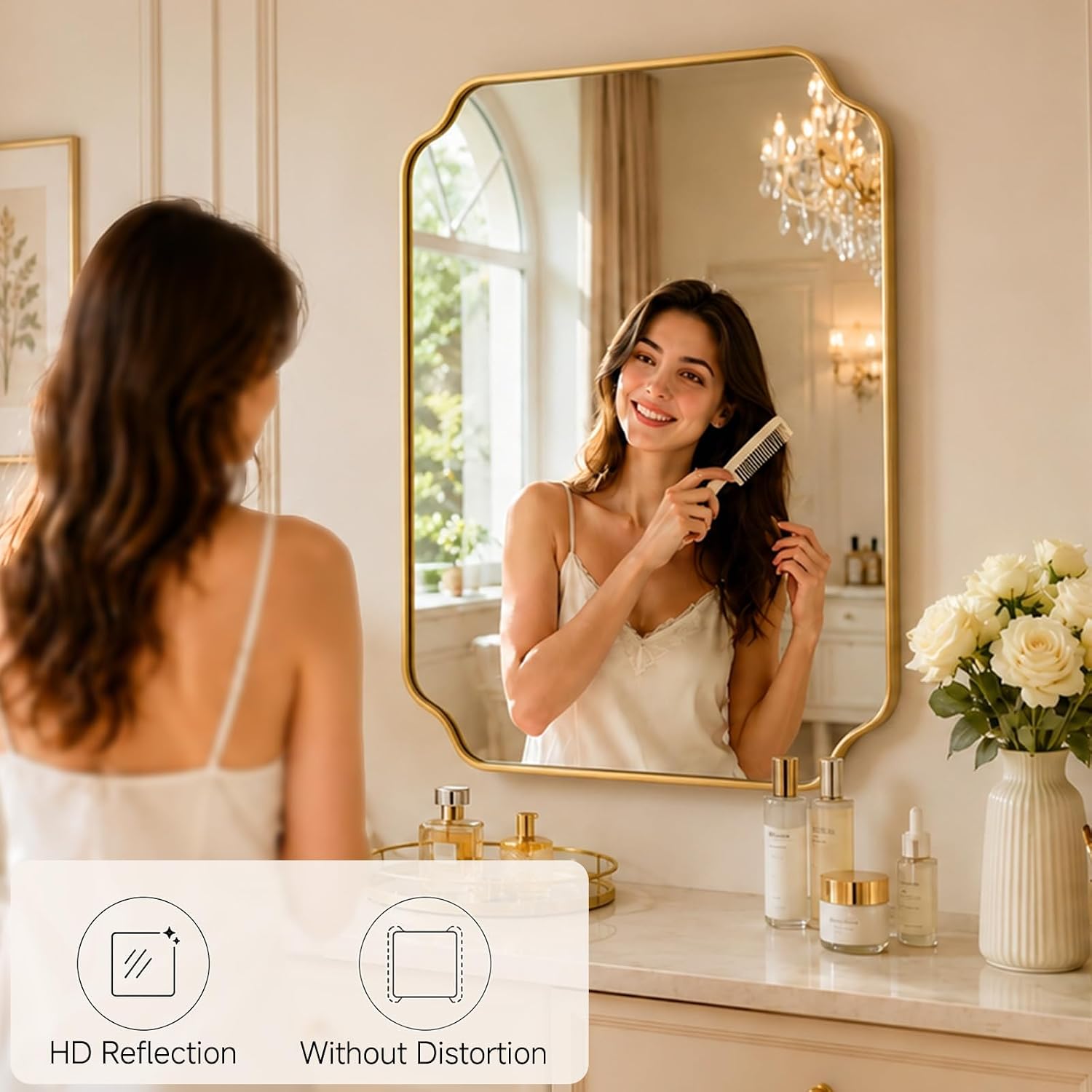 Gold Scalloped Wall Mirror