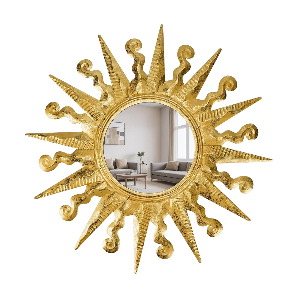 Gold Sunburst Wall Mirror - Ornate