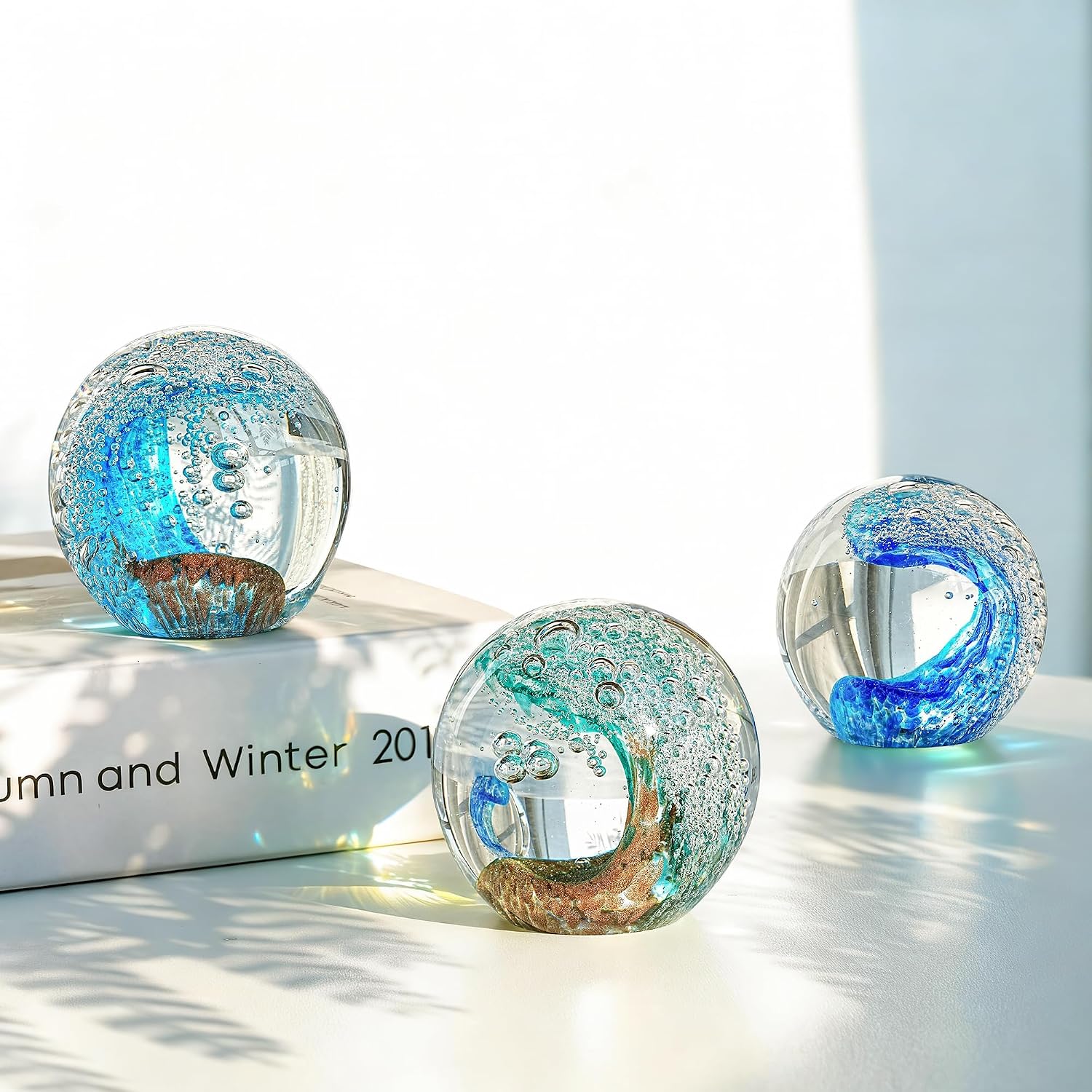 Green Ocean Wave Paperweight