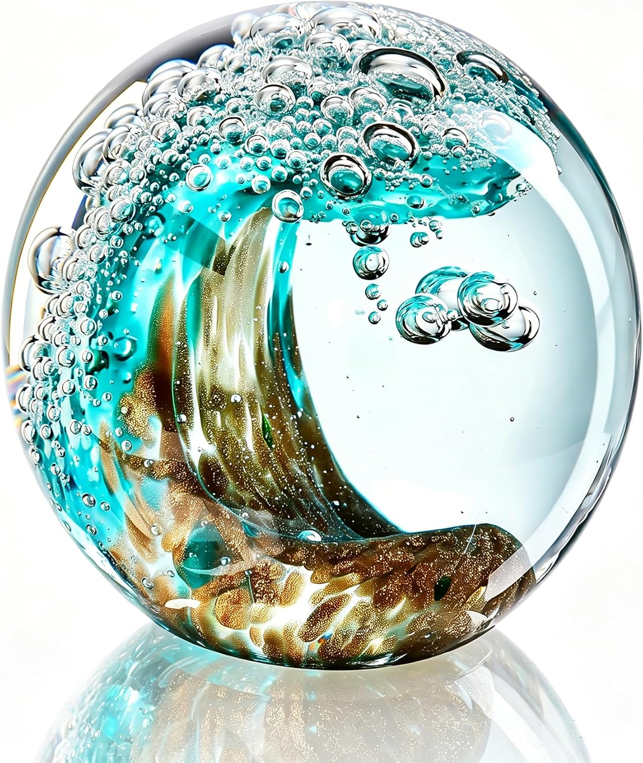 Green Ocean Wave Paperweight