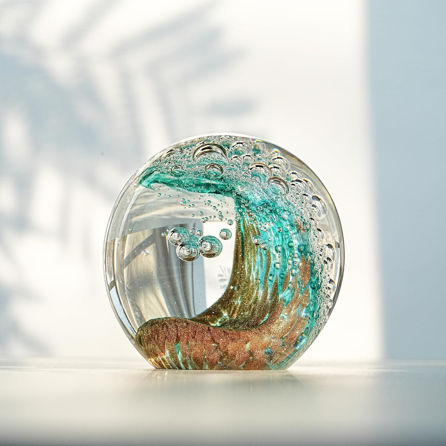 Green Ocean Wave Paperweight