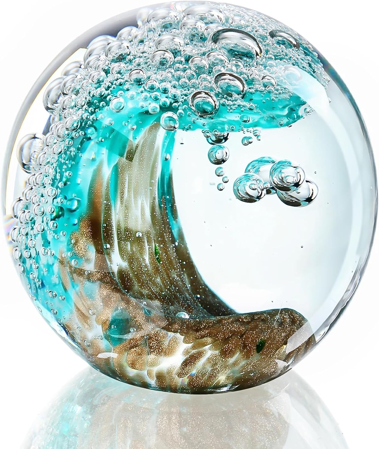 Green Ocean Wave Paperweight