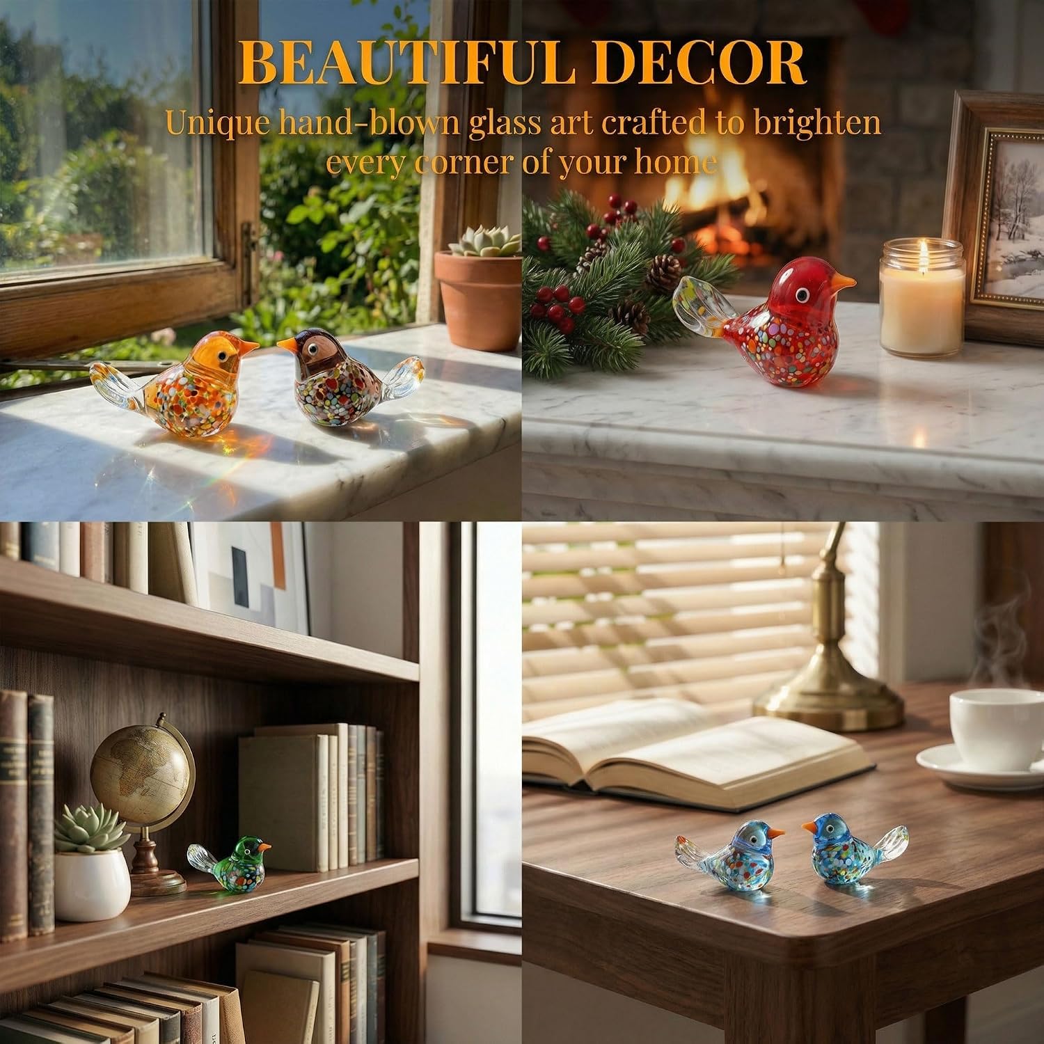 Miniature Glass Bird Figurines