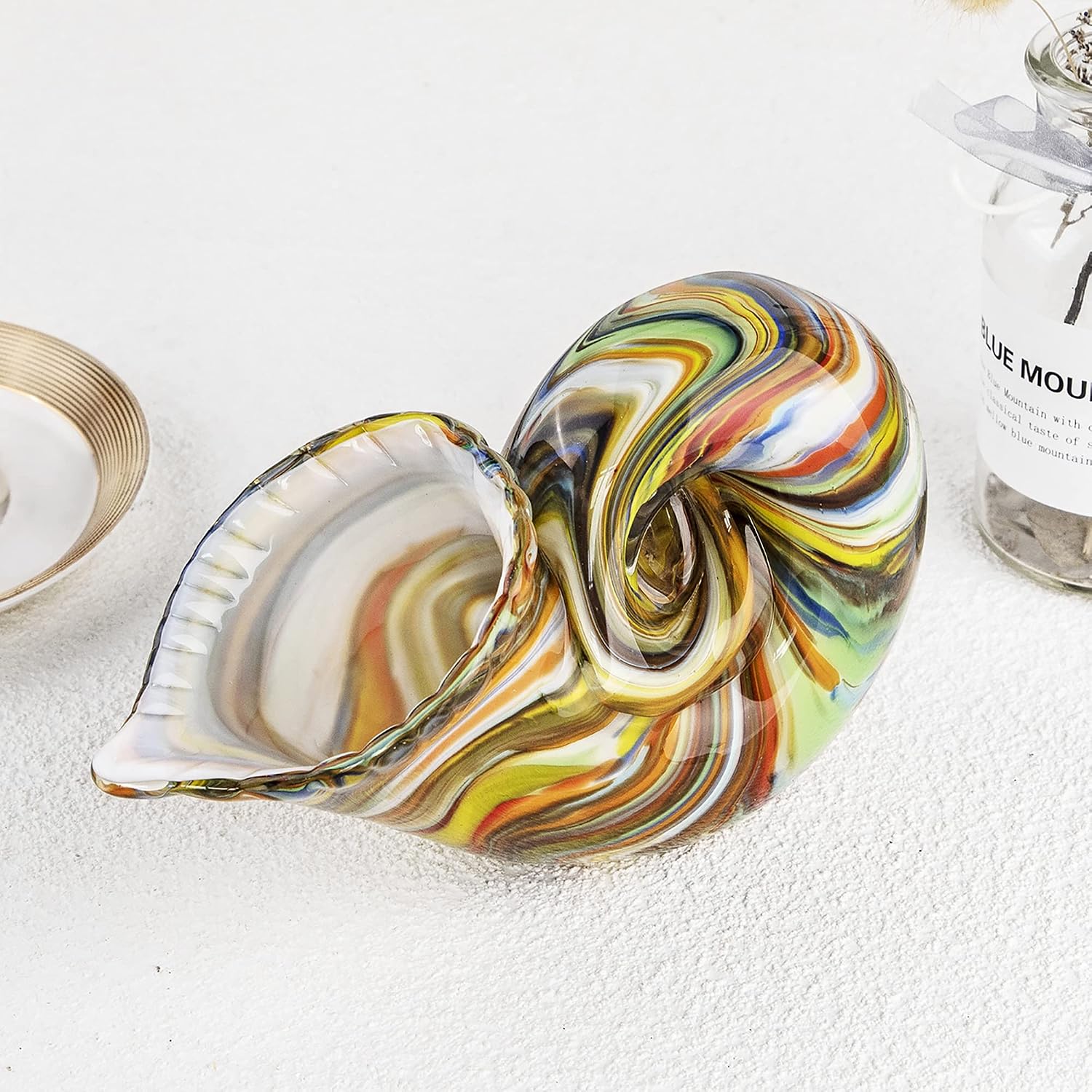 Multicolor Glass Nautilus Figurine