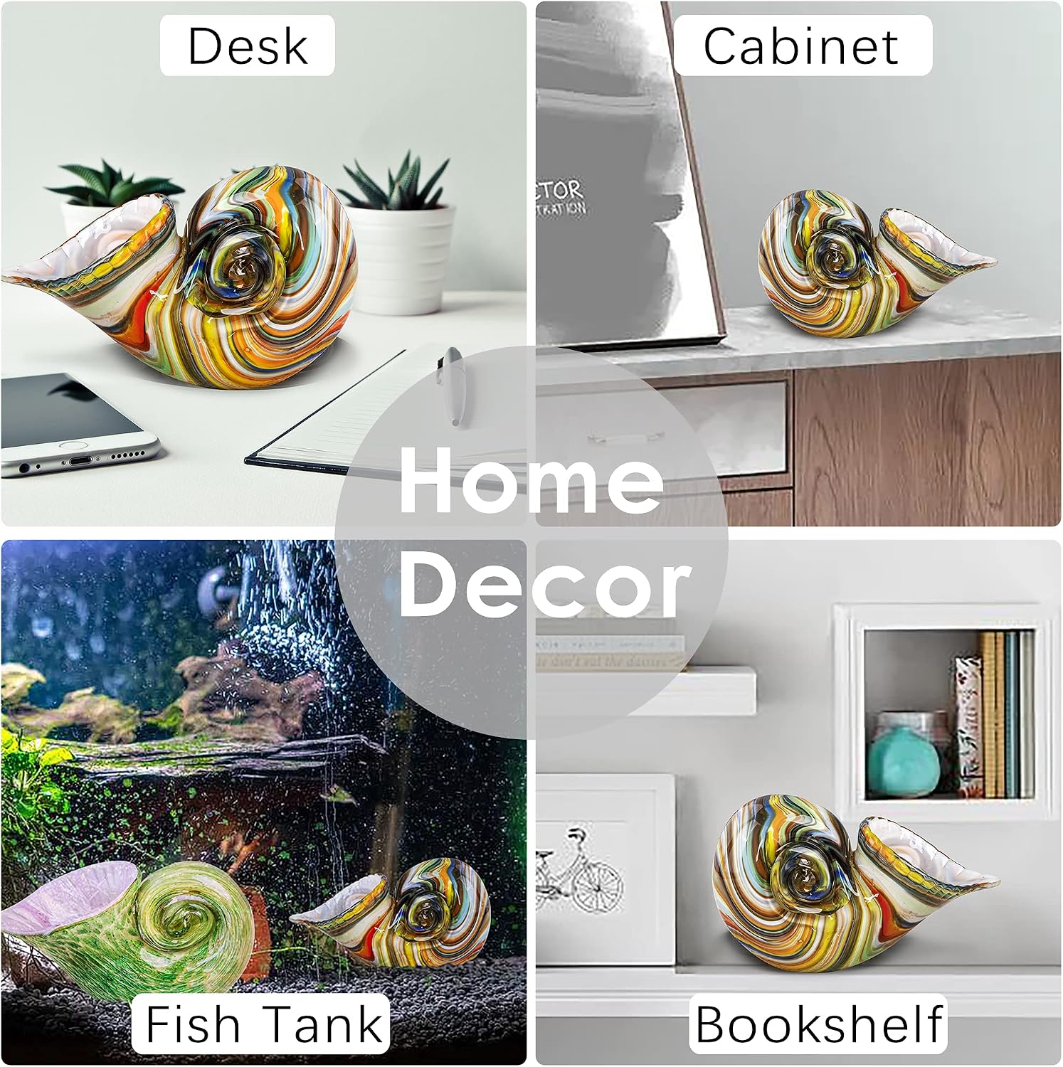 Multicolor Glass Nautilus Figurine