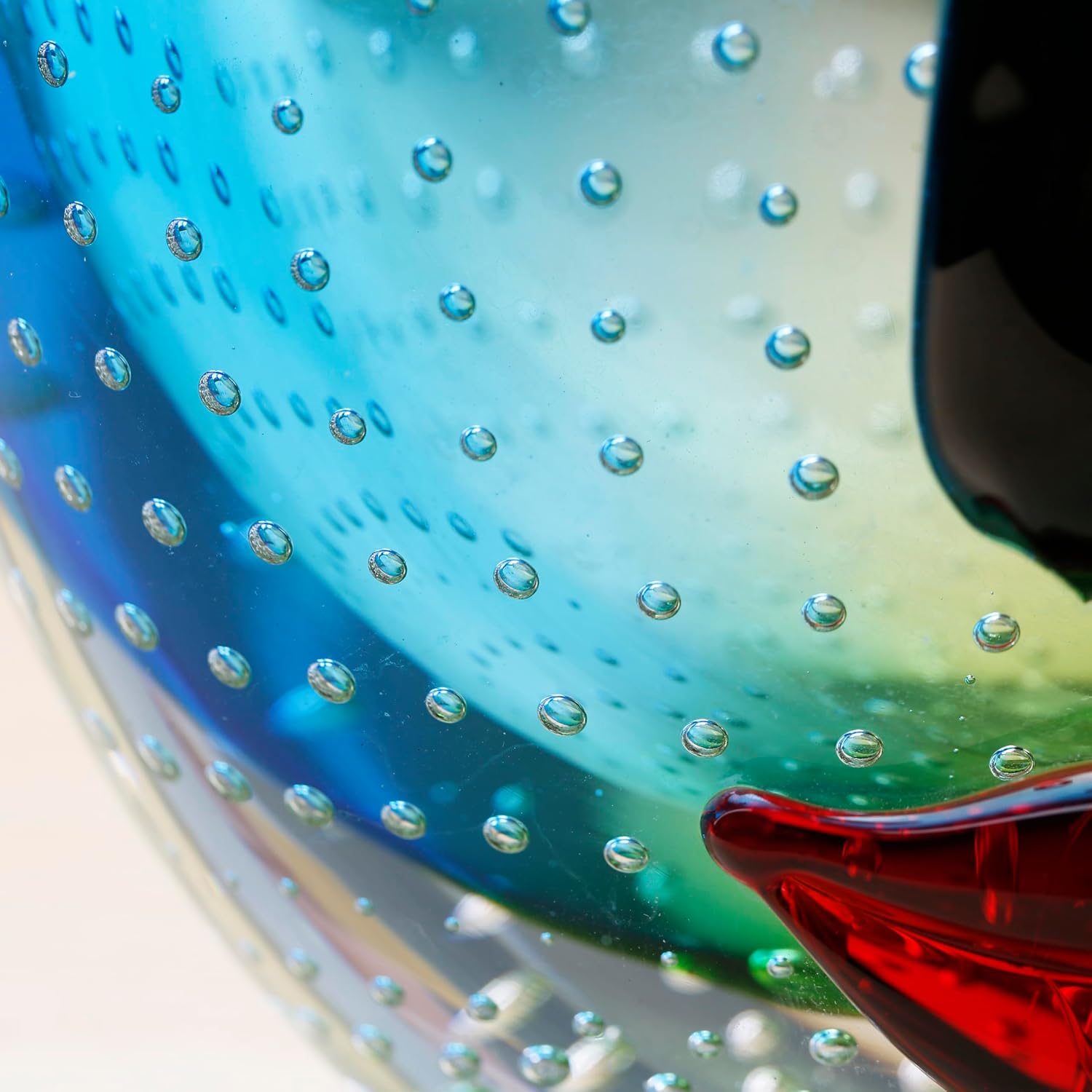 Multicoloured Face Art Glass Vase