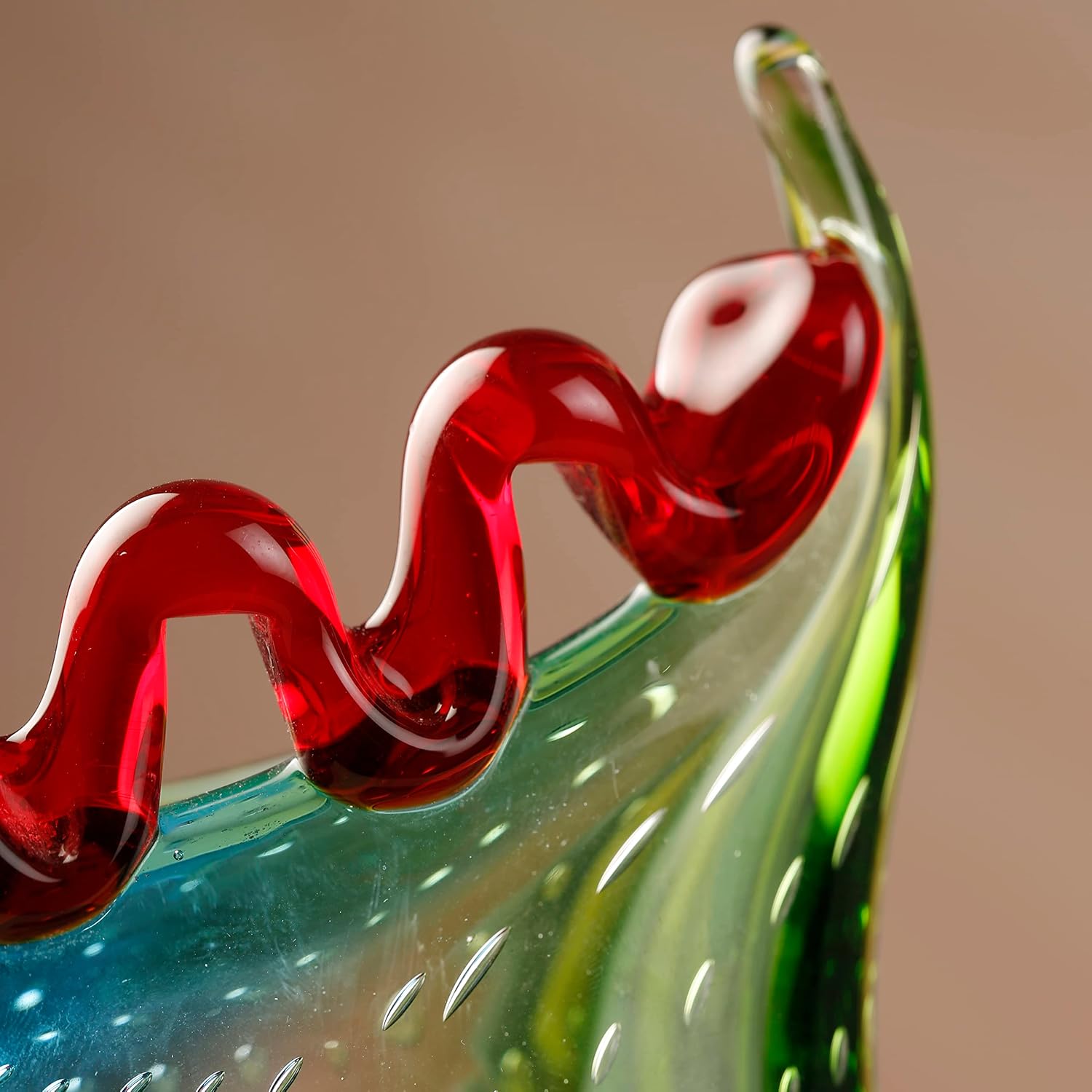 Multicoloured Face Art Glass Vase