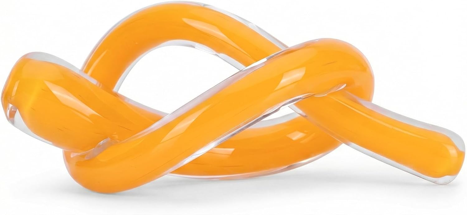 Orange Glass Knot Sculpture