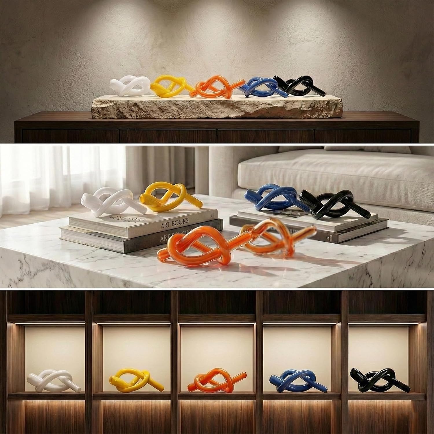 Orange Glass Knot Sculpture