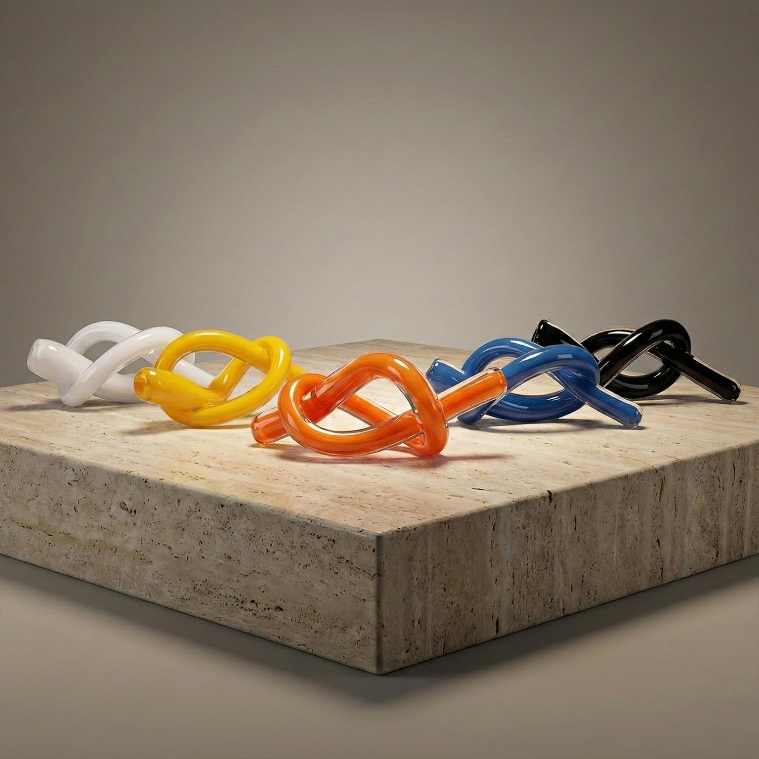 Orange Glass Knot Sculpture