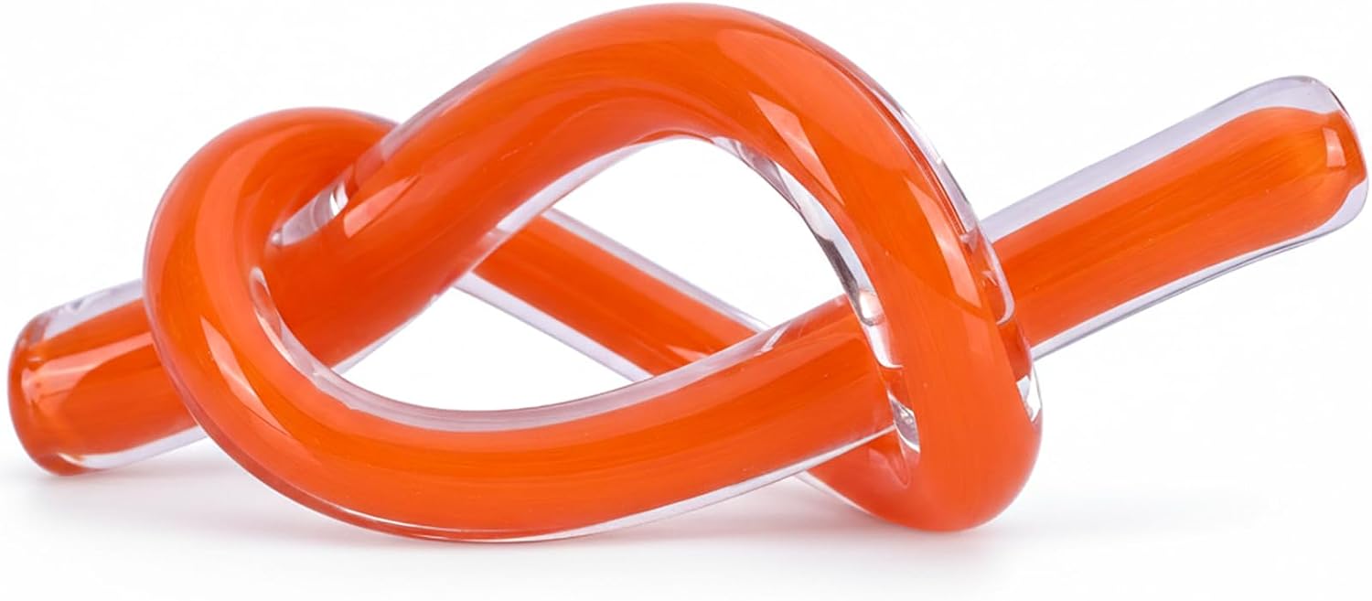 Orange Glass Knot Sculpture