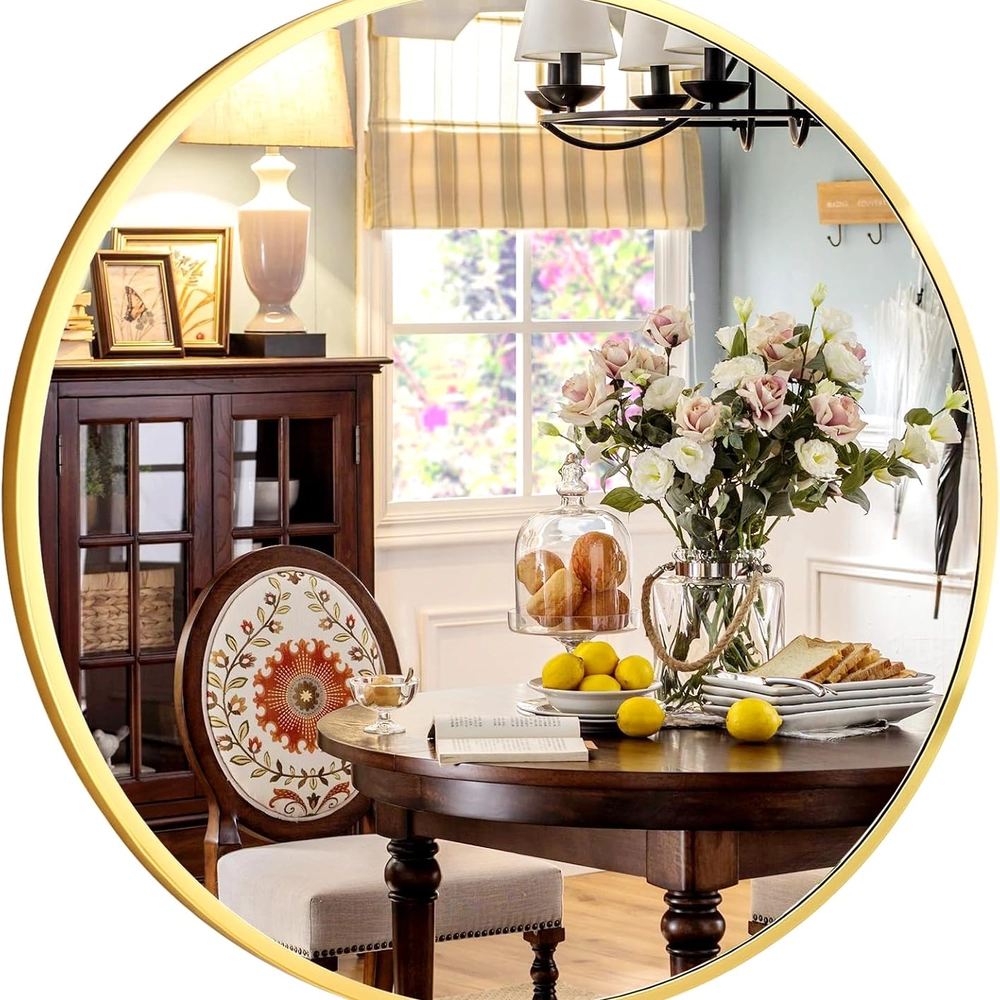 Round Gold Wall Mirror